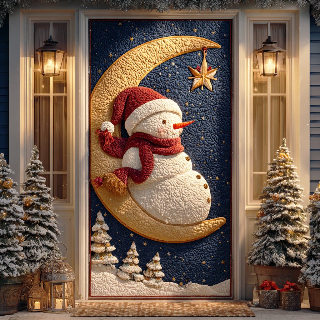 Snowman Warm Greetings Quilted Door Curtain printed door curtain