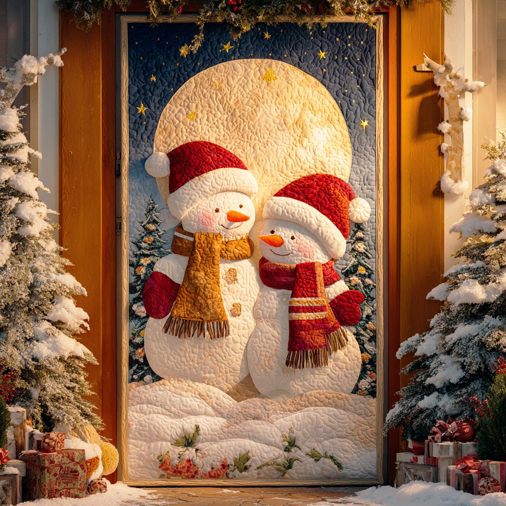 Snowman Winter Cheer Quilted Door Curtain printed door curtain