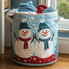 Snowman Wonder Quilted Laundry Hamper printed laundry hamper