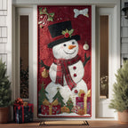 Snowy Cottage Quilted Door Curtain printed door curtain