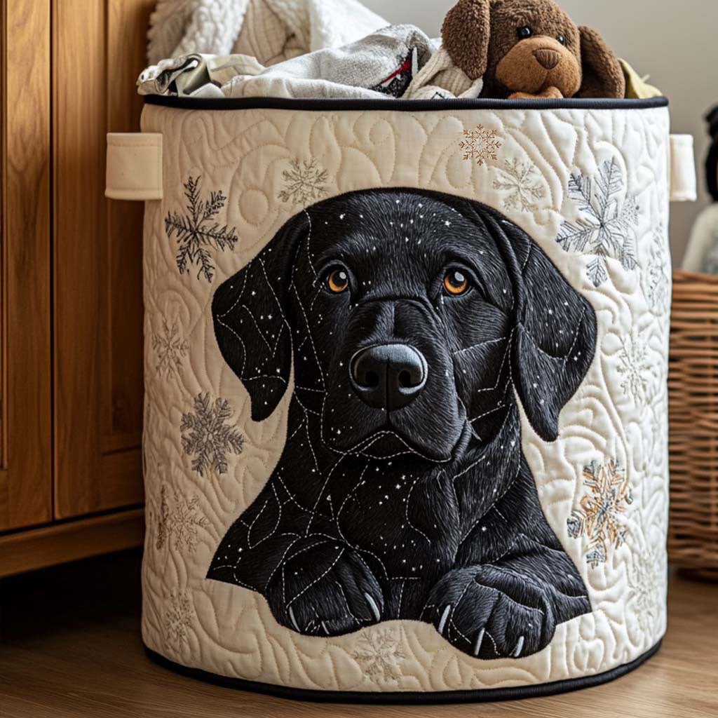 Snowy Friend Quilted Laundry Hamper printed laundry hamper