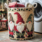 Snowy Gnome Quilted Laundry Hamper printed laundry hamper