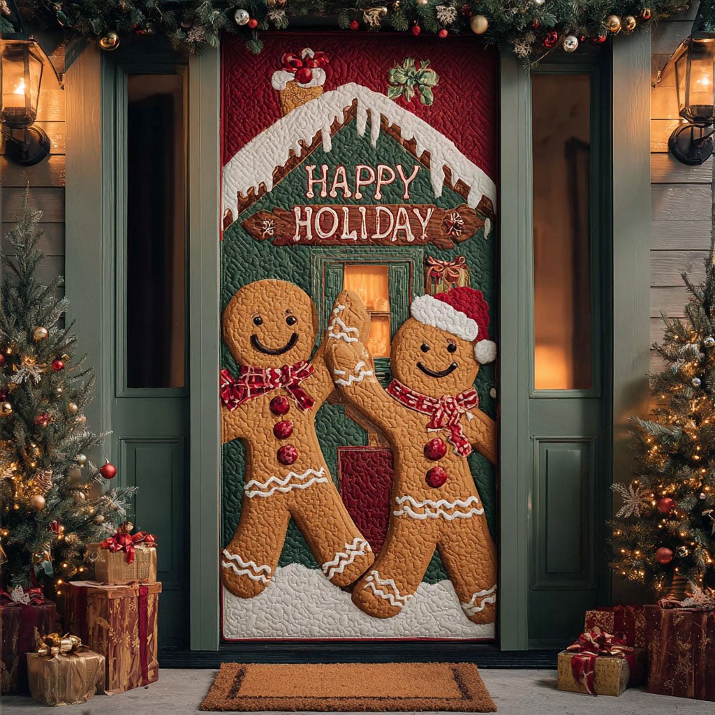 Snowy Greet Quilted Door Curtain printed door curtain