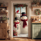 Snowy Greetings Quilted Door Curtain printed door curtain
