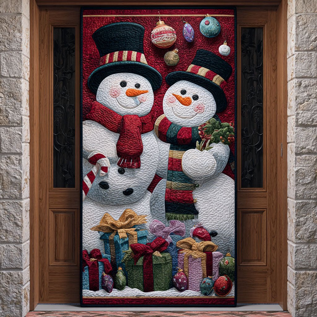 Snowy Hug Quilted Door Curtain printed door curtain