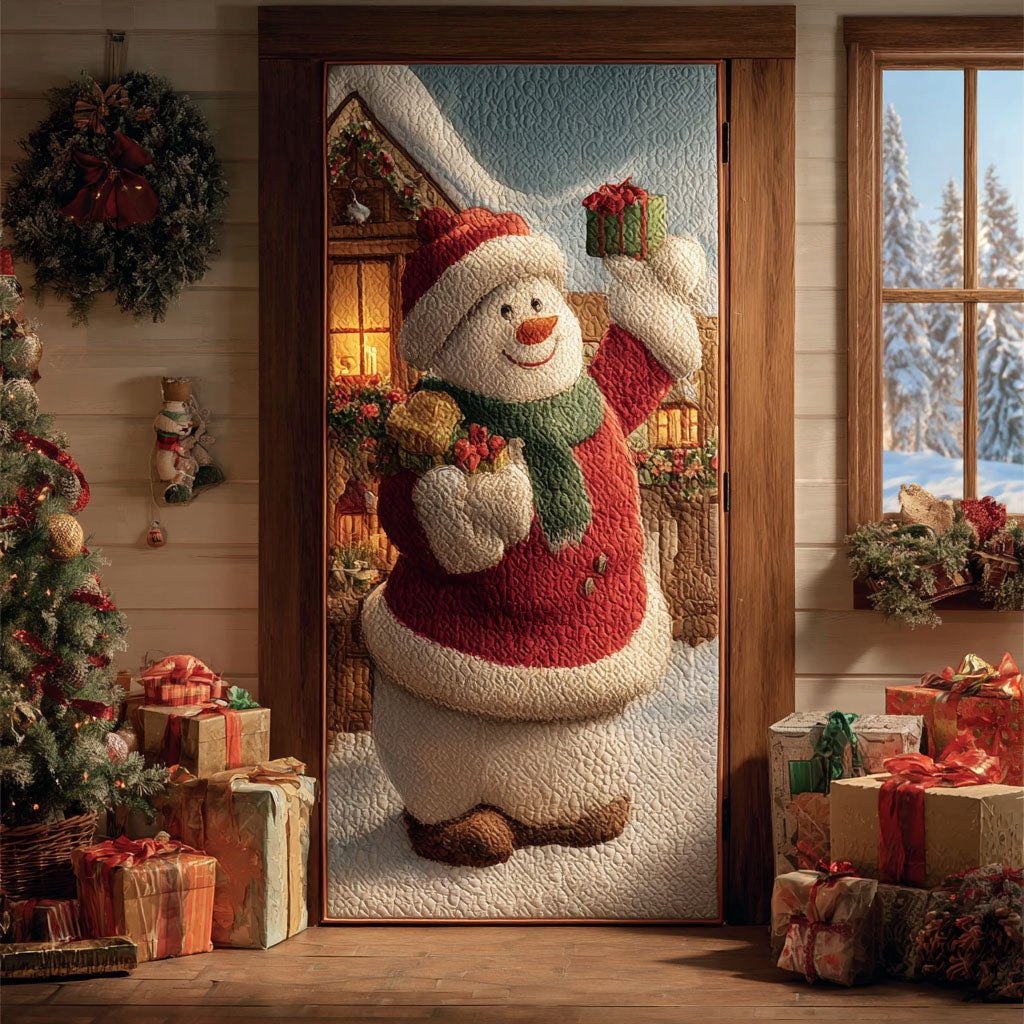Snowy Lights Quilted Door Curtain printed door curtain