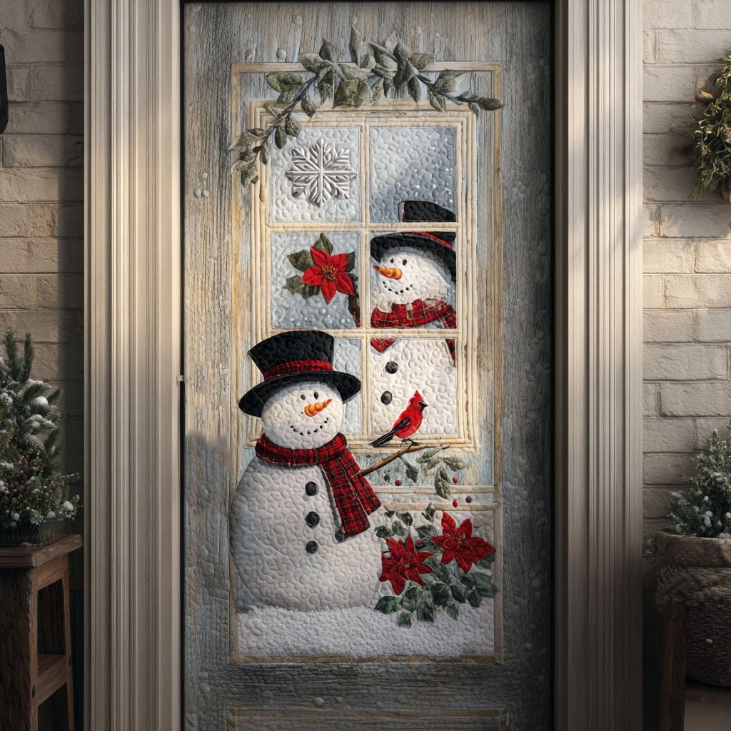 Snowy Smile Quilted Door Curtain printed door curtain