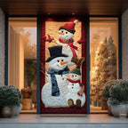 Snowy Smiles Trio Quilted Door Curtain printed door curtain