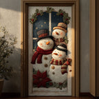 Snowy Window Quilted Door Curtain printed door curtain