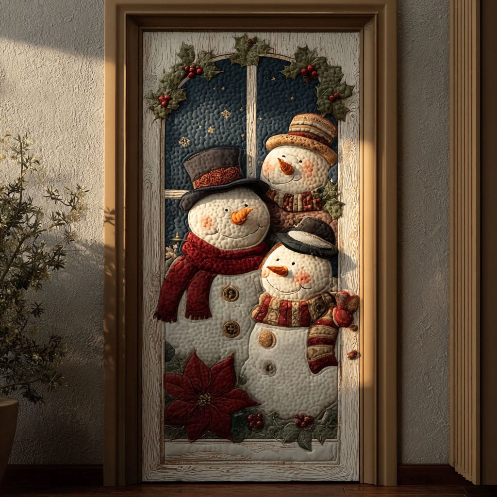 Snowy Window Quilted Door Curtain printed door curtain