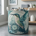 Soft Mint Quilted Laundry Hamper printed laundry hamper
