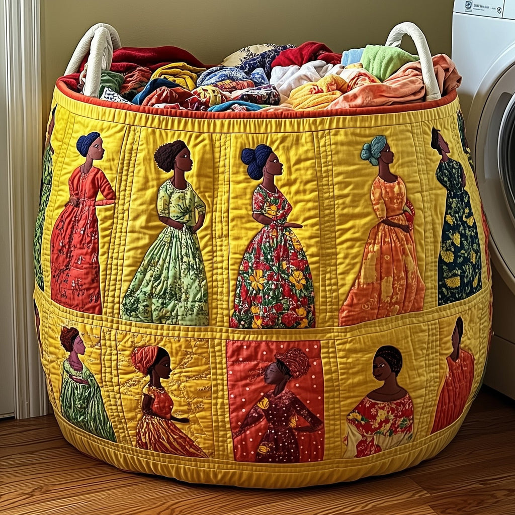 Soulbound Roots Quilted Laundry Hamper printed laundry hamper
