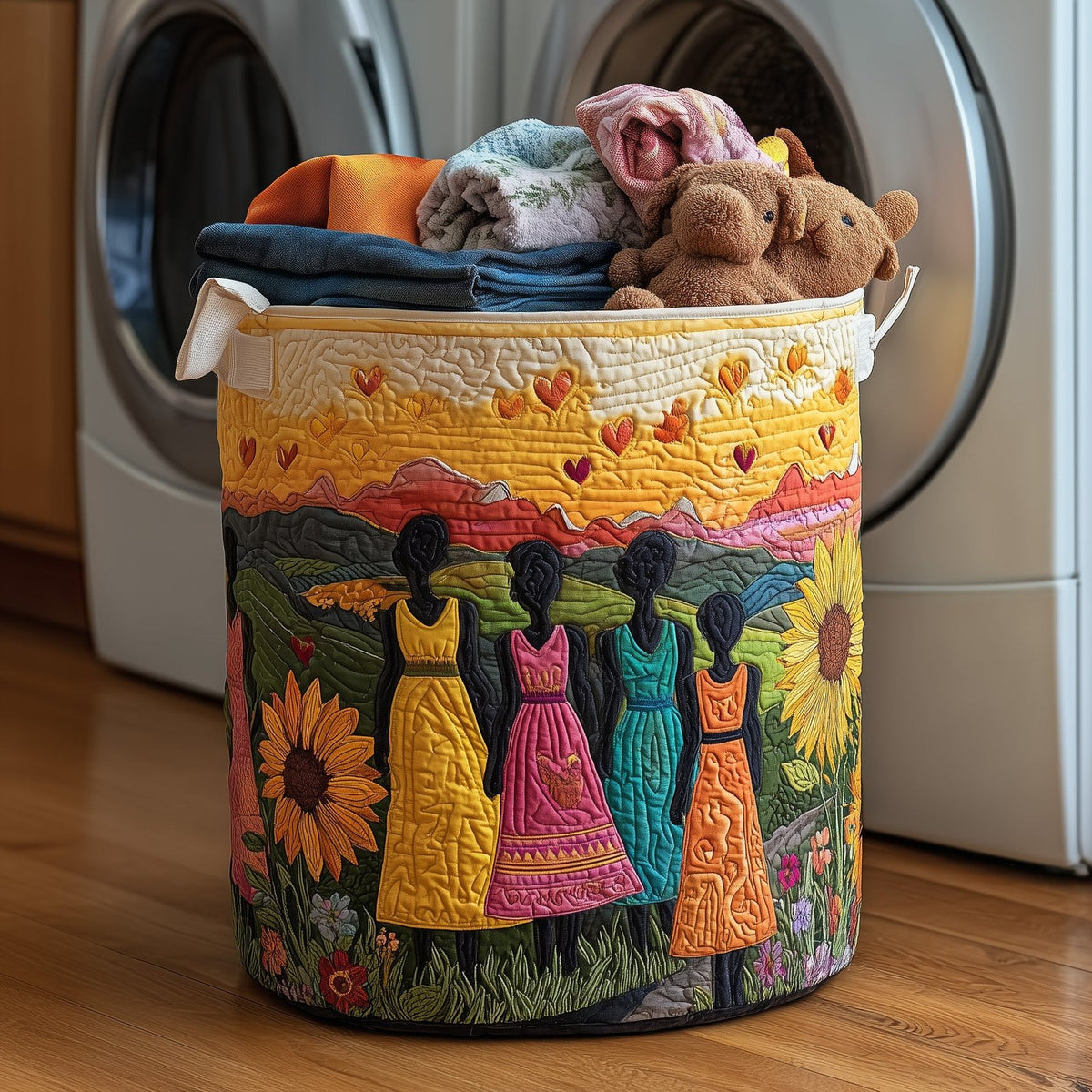 Soulbound Roots Quilted Laundry Hamper printed laundry hamper