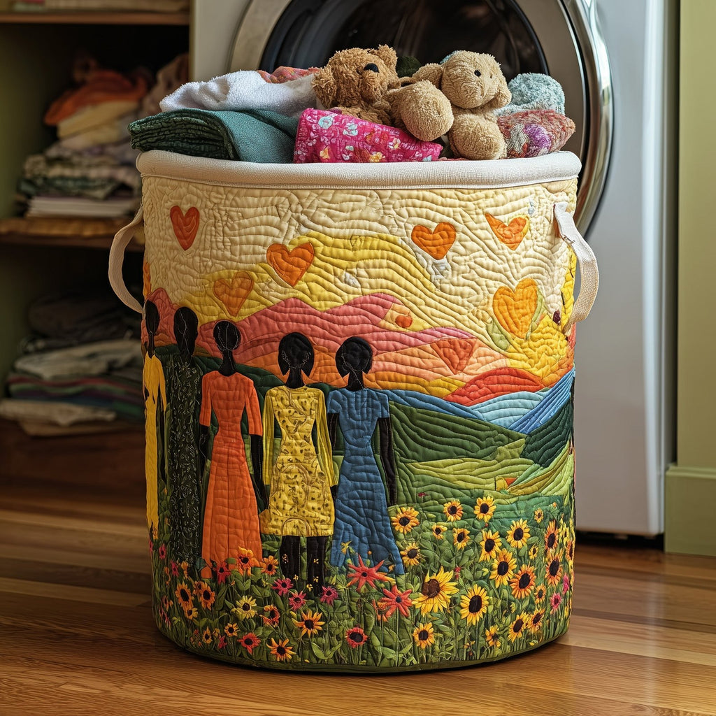 Soulbound Roots Quilted Laundry Hamper printed laundry hamper