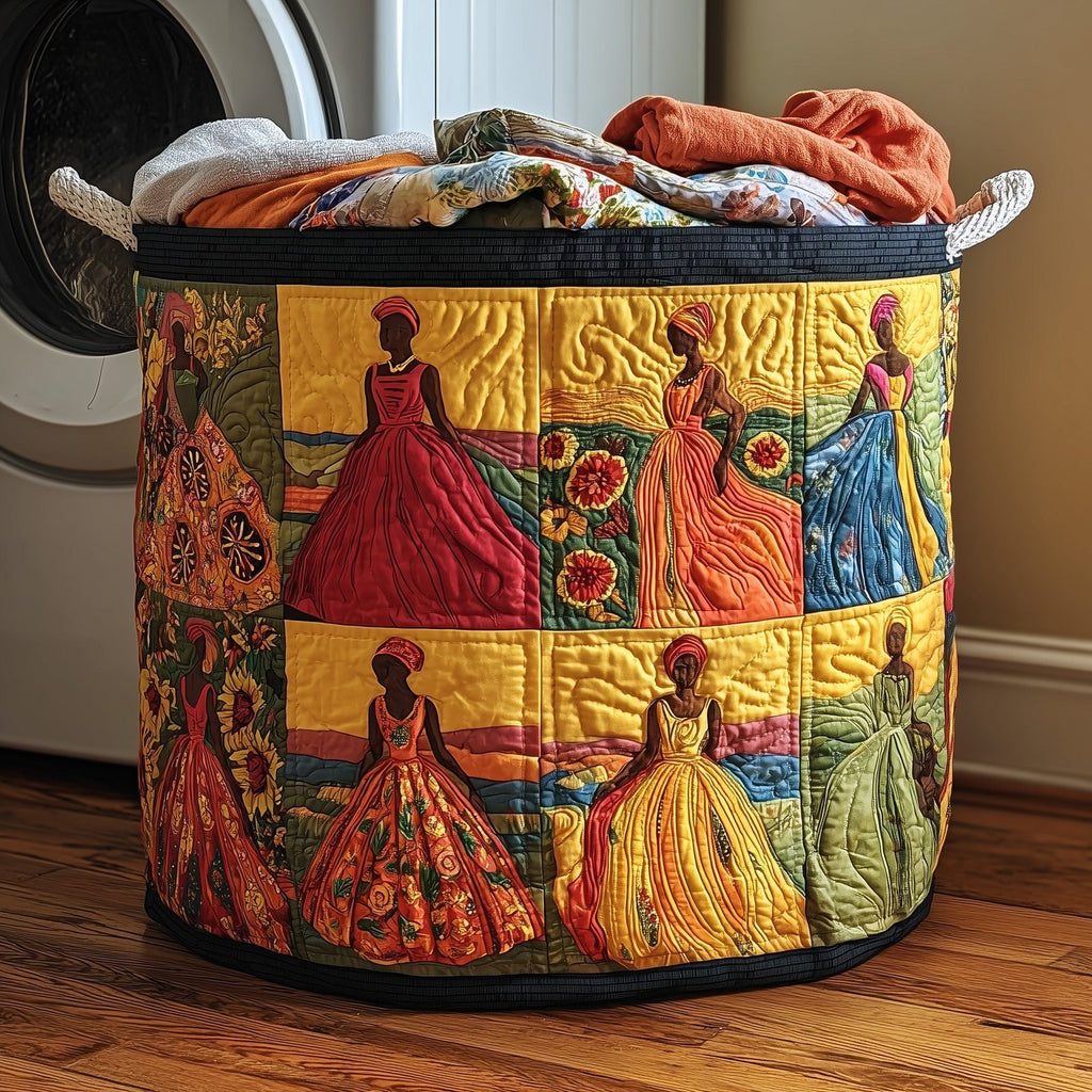 Soulbound Roots Quilted Laundry Hamper printed laundry hamper