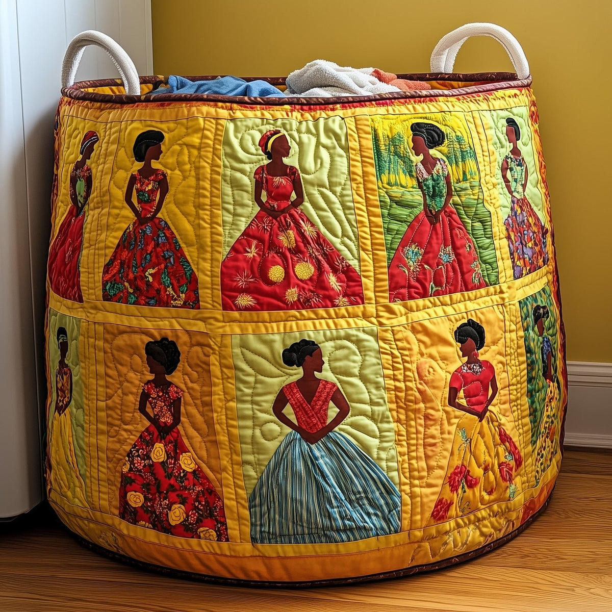 Soulbound Roots Quilted Laundry Hamper printed laundry hamper