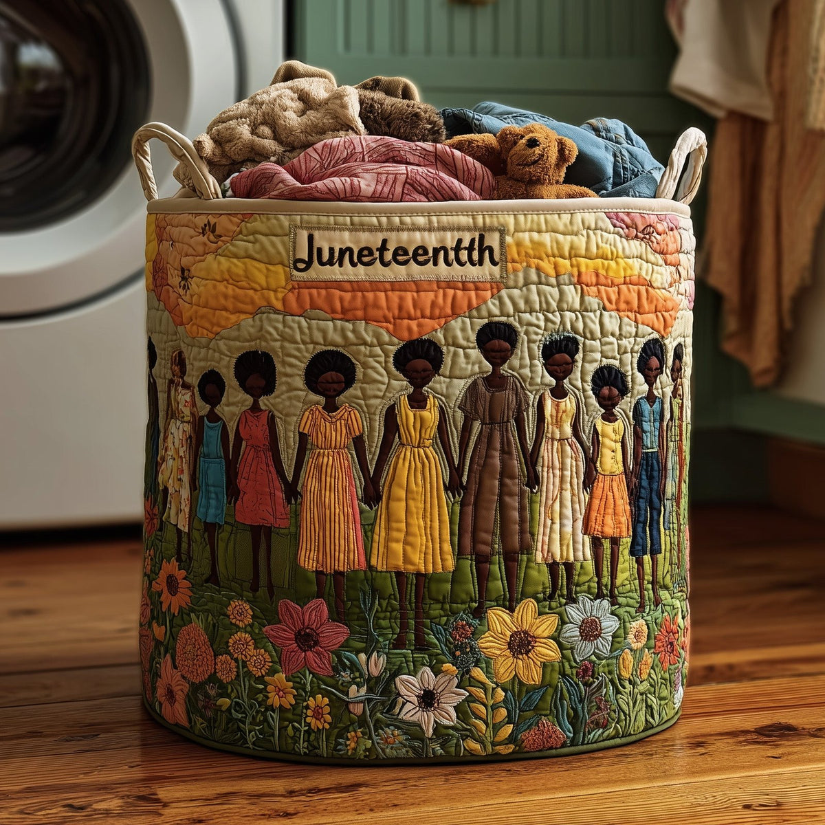Soulbound Roots Quilted Laundry Hamper printed laundry hamper