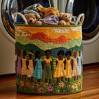 Soulbound Roots Quilted Laundry Hamper printed laundry hamper