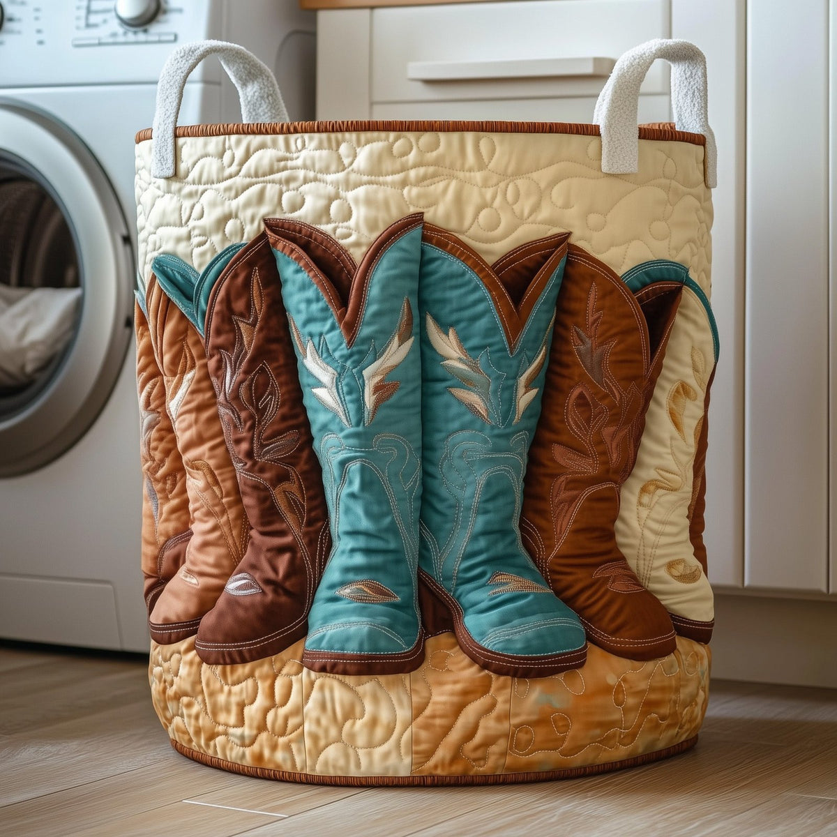Southwest Charm Quilted Laundry Hamper printed laundry hamper
