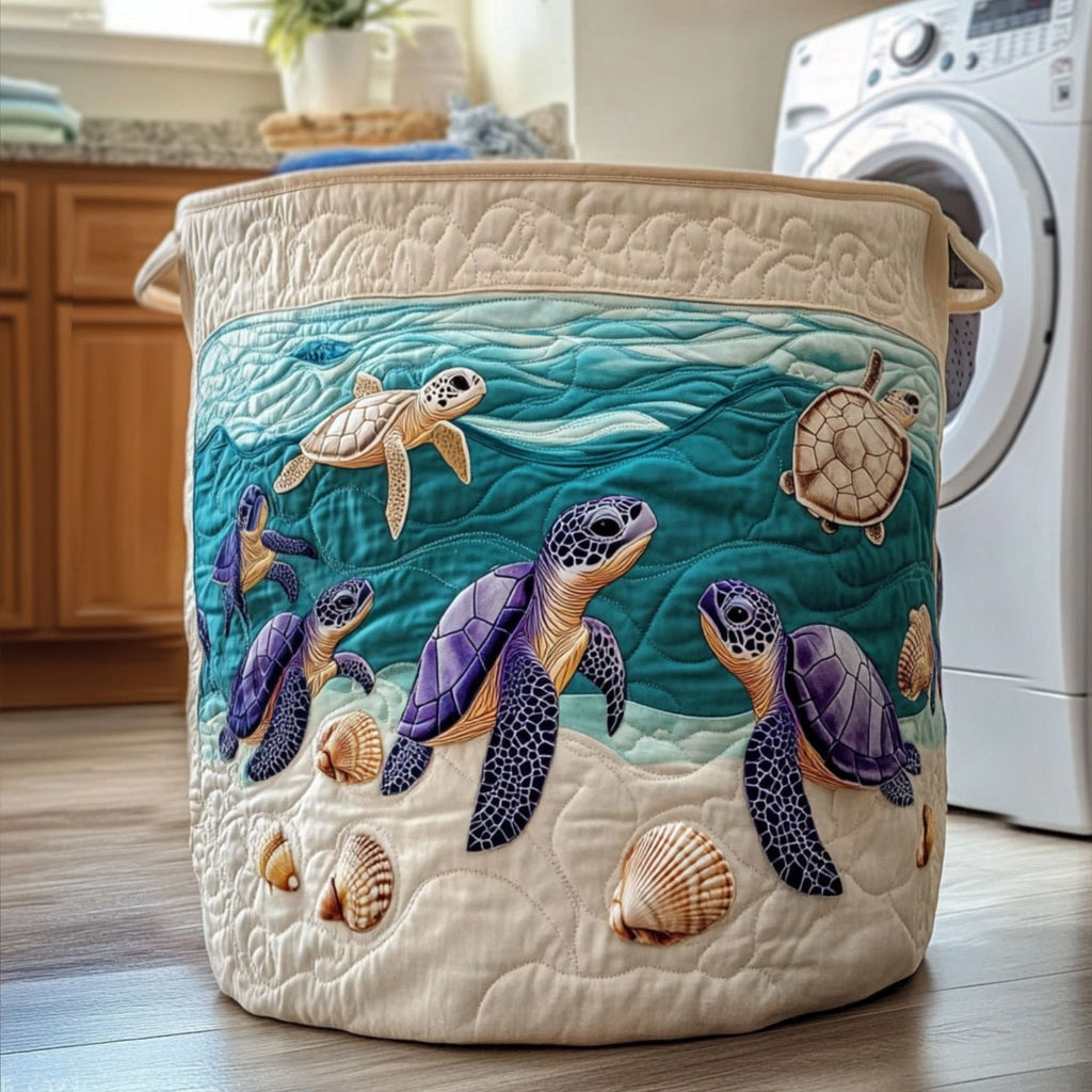 Spirit of the Sea Quilted Laundry Hamper printed laundry hamper