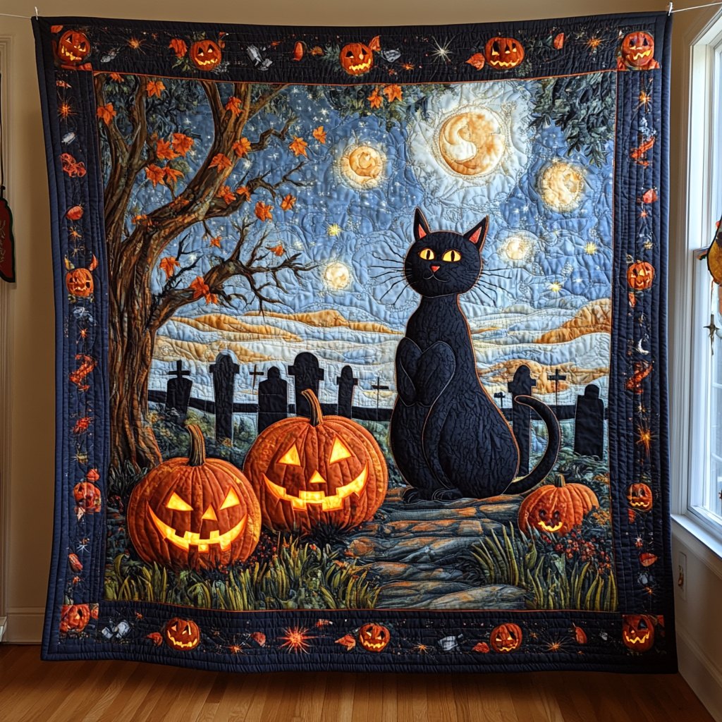Spook-tacular Halloween Quilted Blanket printed blanket