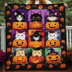 Spooky Cats Quilted Blanket printed blanket