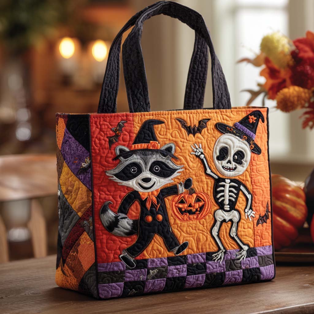 Spooky Dance Quilted Tote Bag printed tote bag