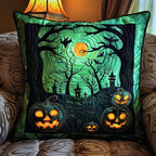 Spooky Forest Quilted Cushion Cover printed cushion cover