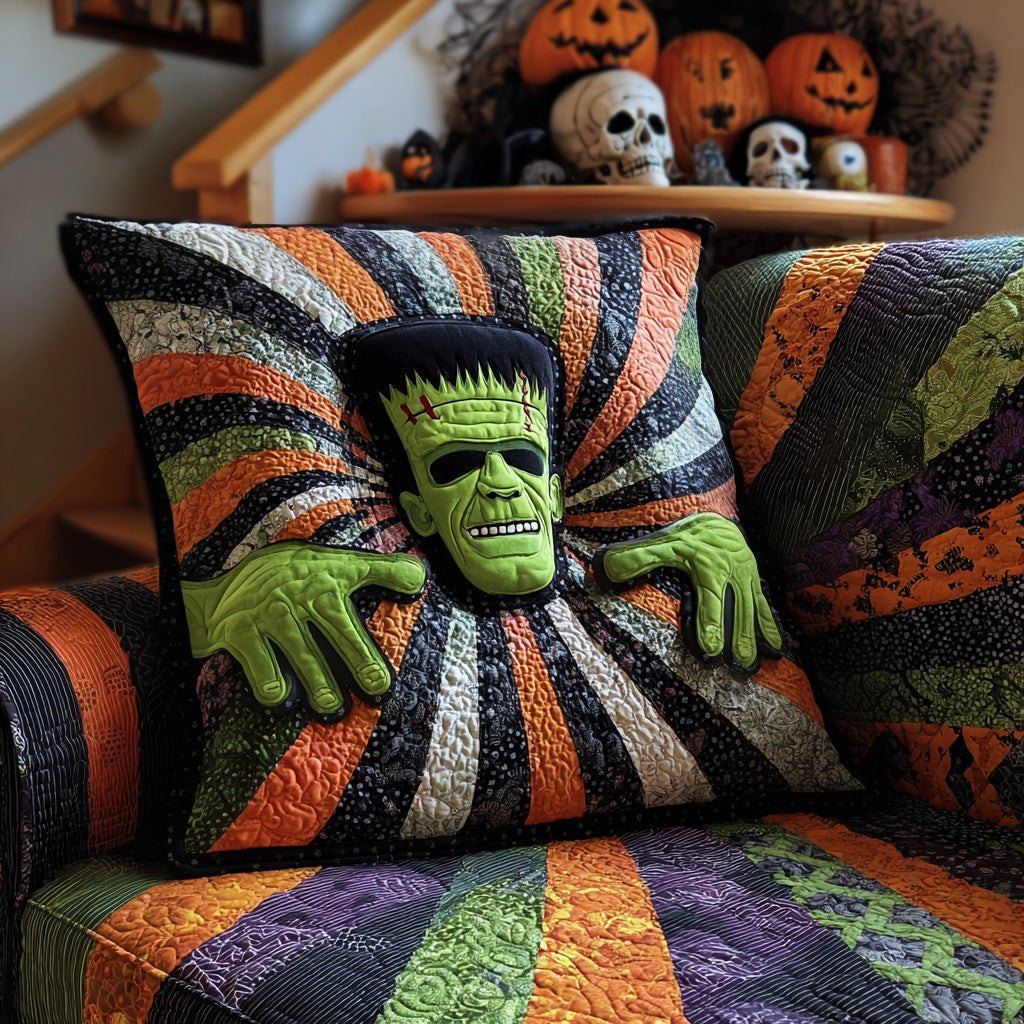 Spooky Frankenstein Quilted Cushion Cover printed cushion cover