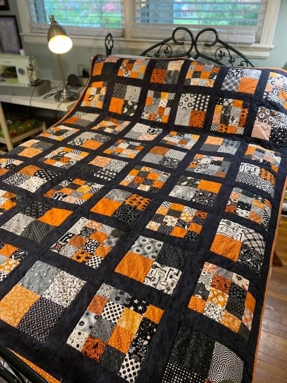 Spooky Ghost Quilted Blanket printed blanket