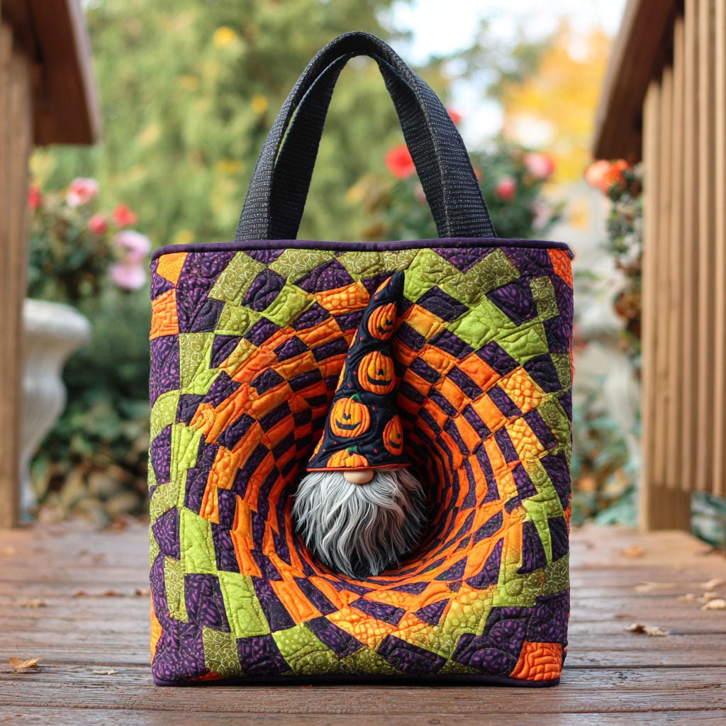 Spooky Gnome Quilted Tote Bag printed tote bag