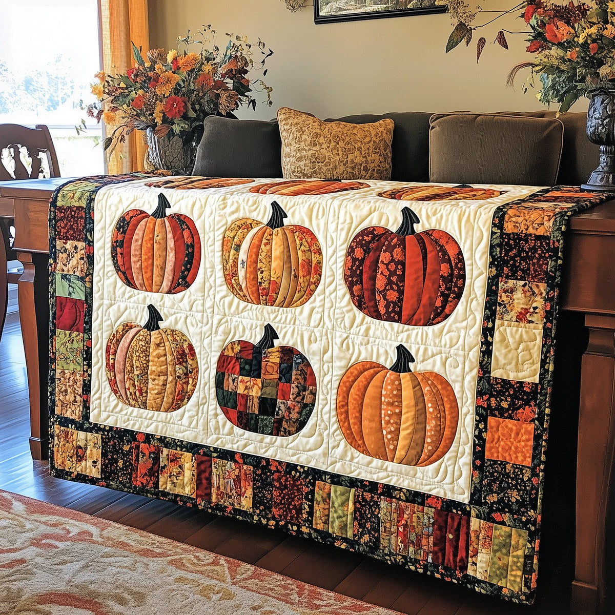 Spooky Harvest Quilted Blanket printed blanket