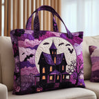 Spooky Manor Quilted Tote Bag printed tote bag