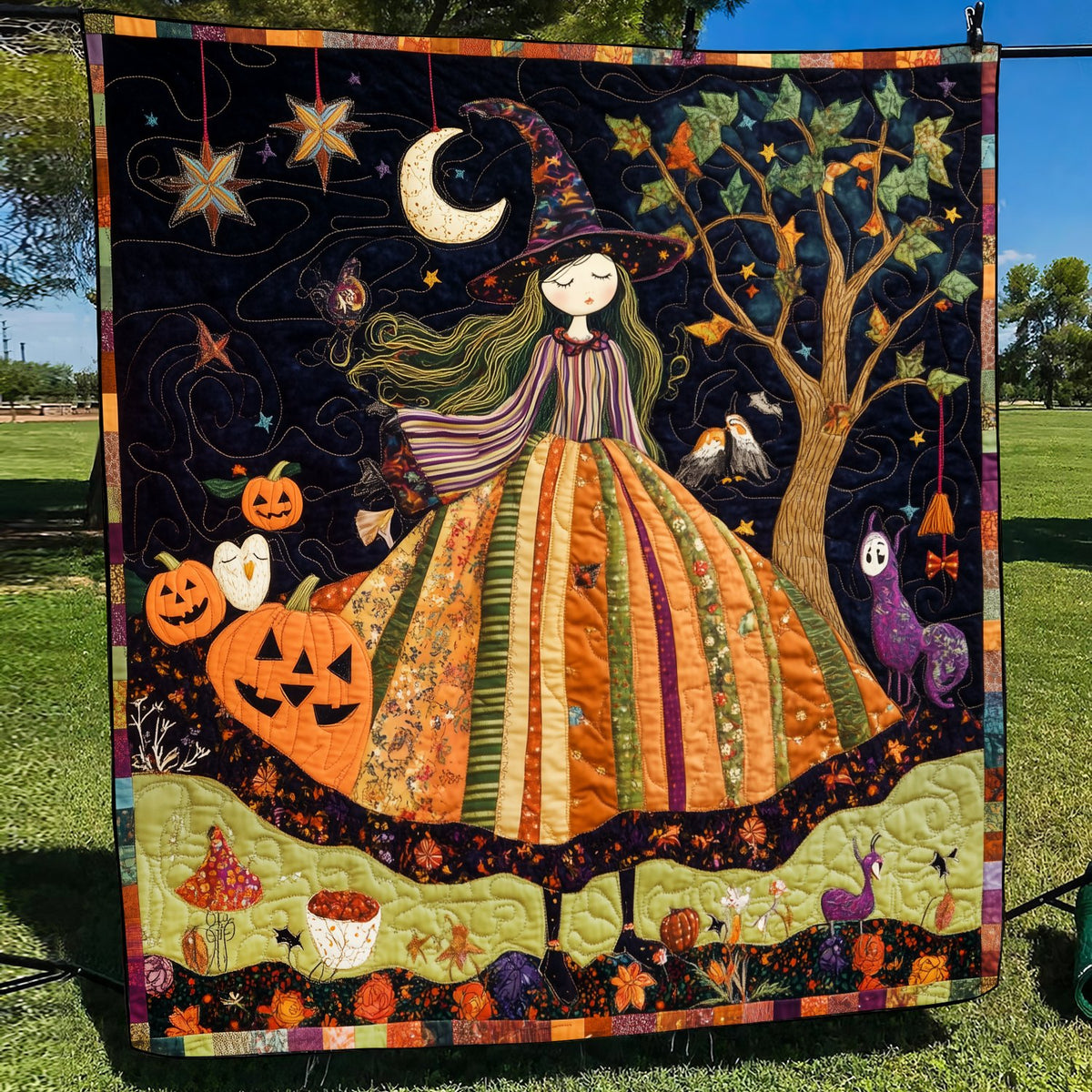 Spooky Night Quilted Blanket printed blanket
