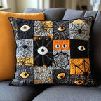 Spooky Season Halloween Quilted Cushion Cover printed cushion cover