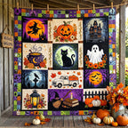Spooky Season Patchwork Quilted Blanket printed blanket