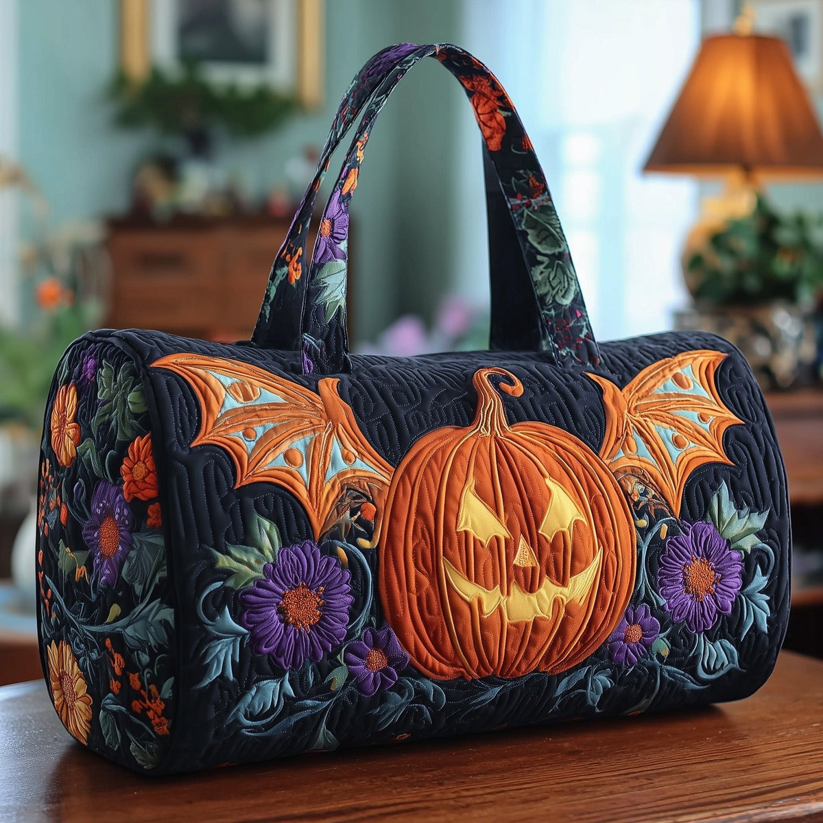 Spooky Season Quilted Duffle Bag printed duffle bag