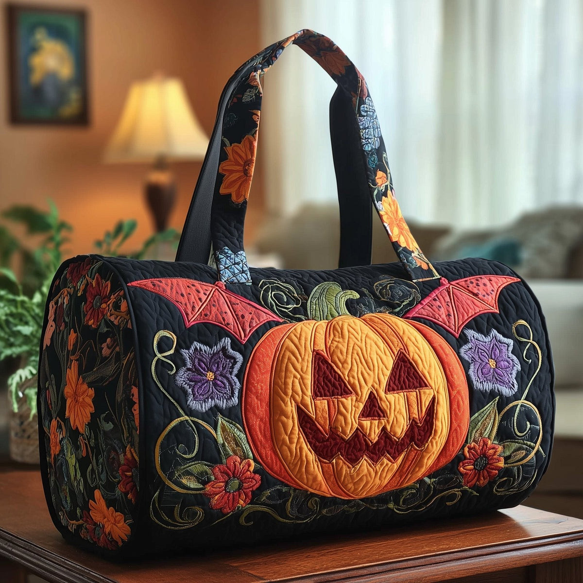 Spooky Season Quilted Duffle Bag printed duffle bag
