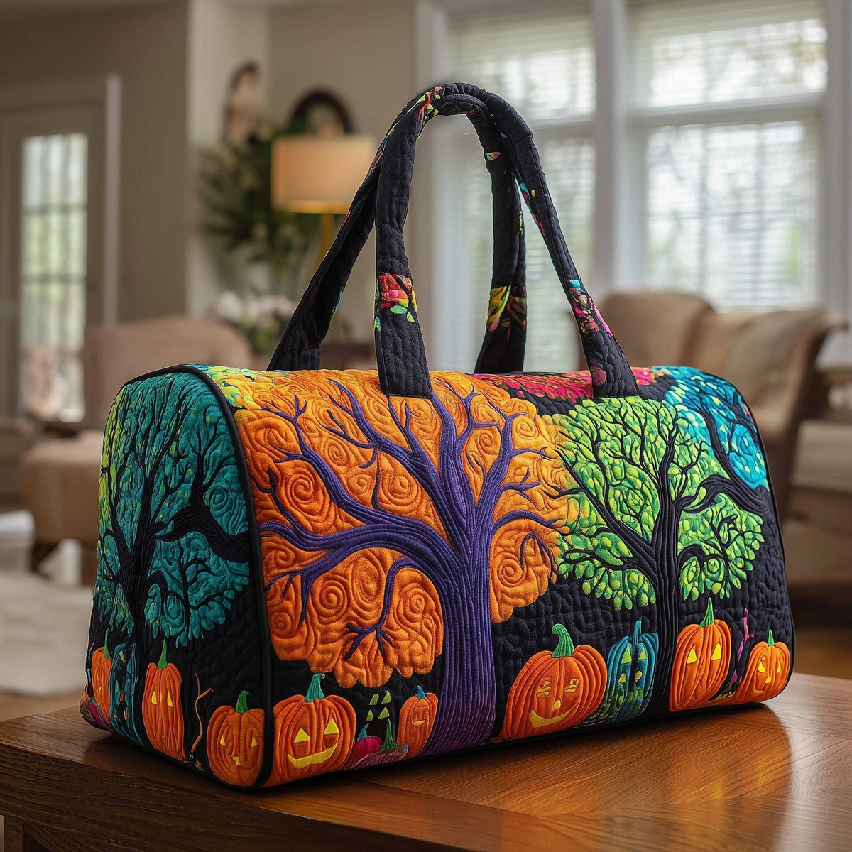 Spooky Season Quilted Duffle Bag printed duffle bag