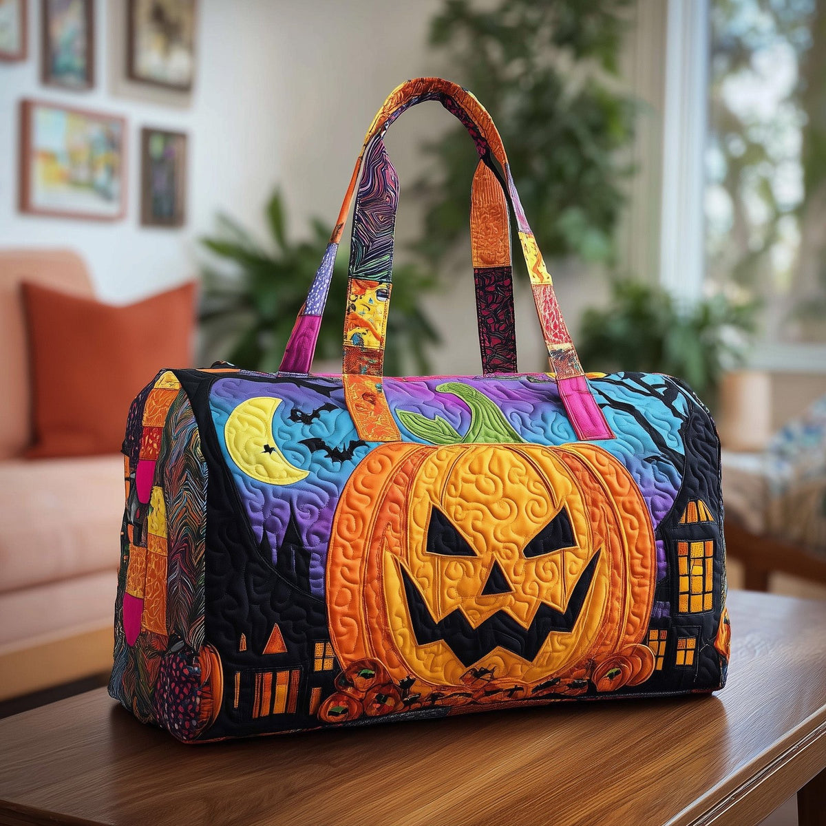 Spooky Season Quilted Duffle Bag printed duffle bag