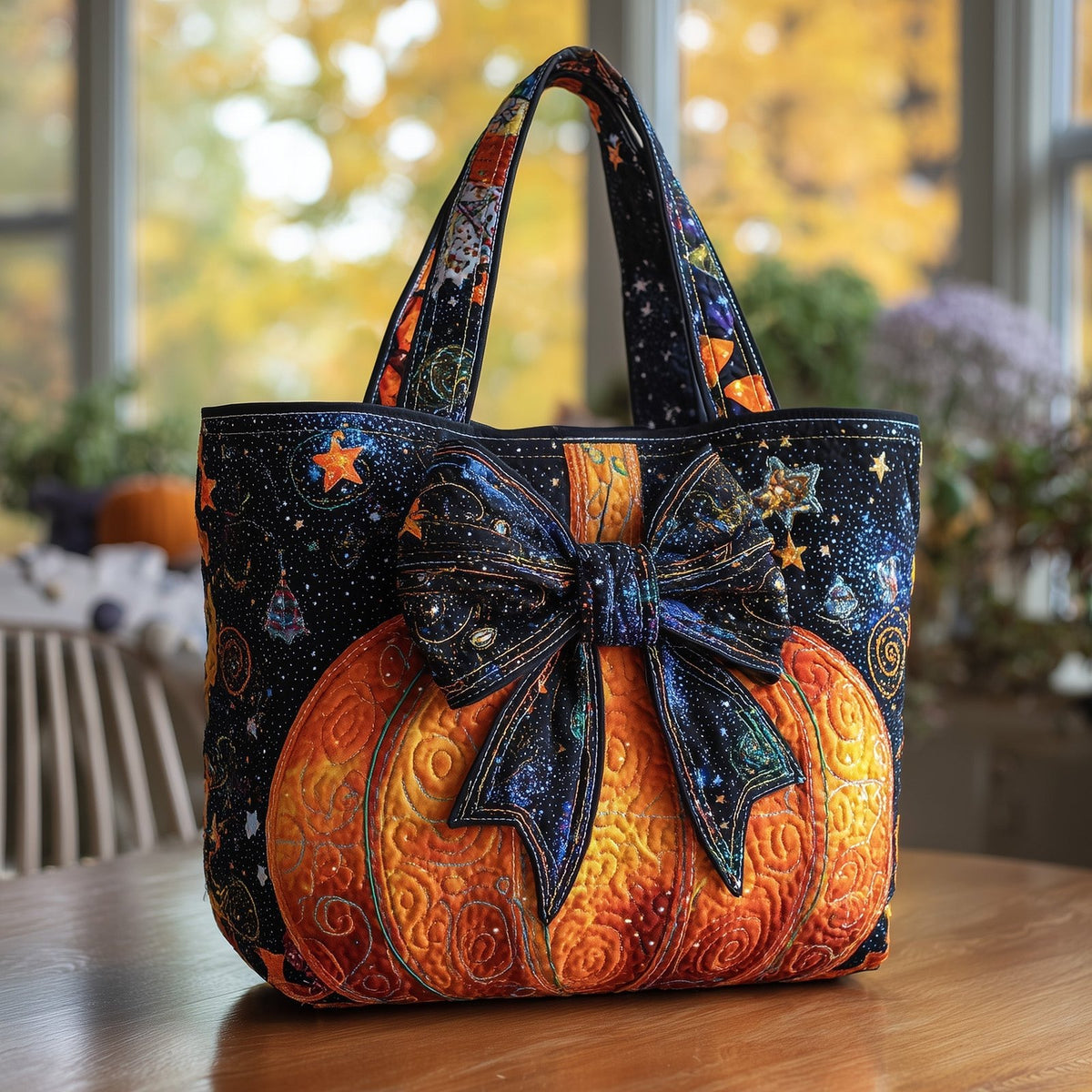 Spooky Season Quilted Tote Bag printed tote bag