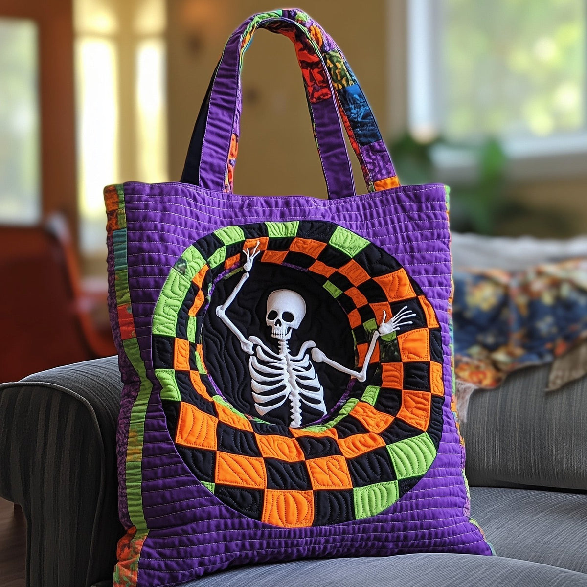 Spooky Season Quilted Tote Bag printed tote bag