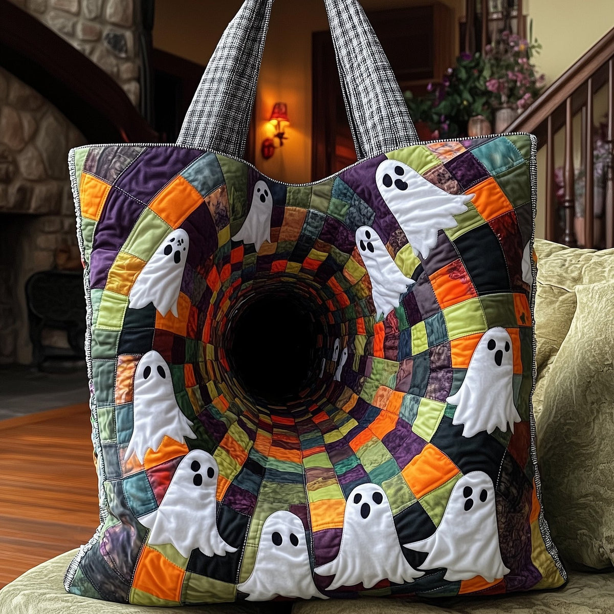 Spooky Season Quilted Tote Bag printed tote bag