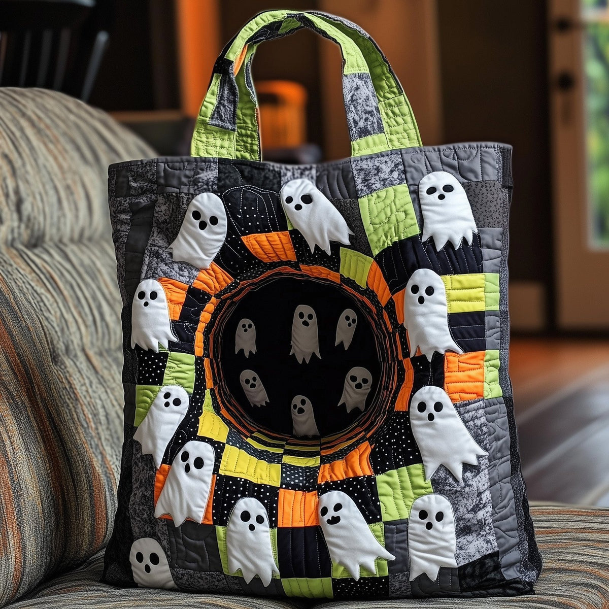 Spooky Season Quilted Tote Bag printed tote bag