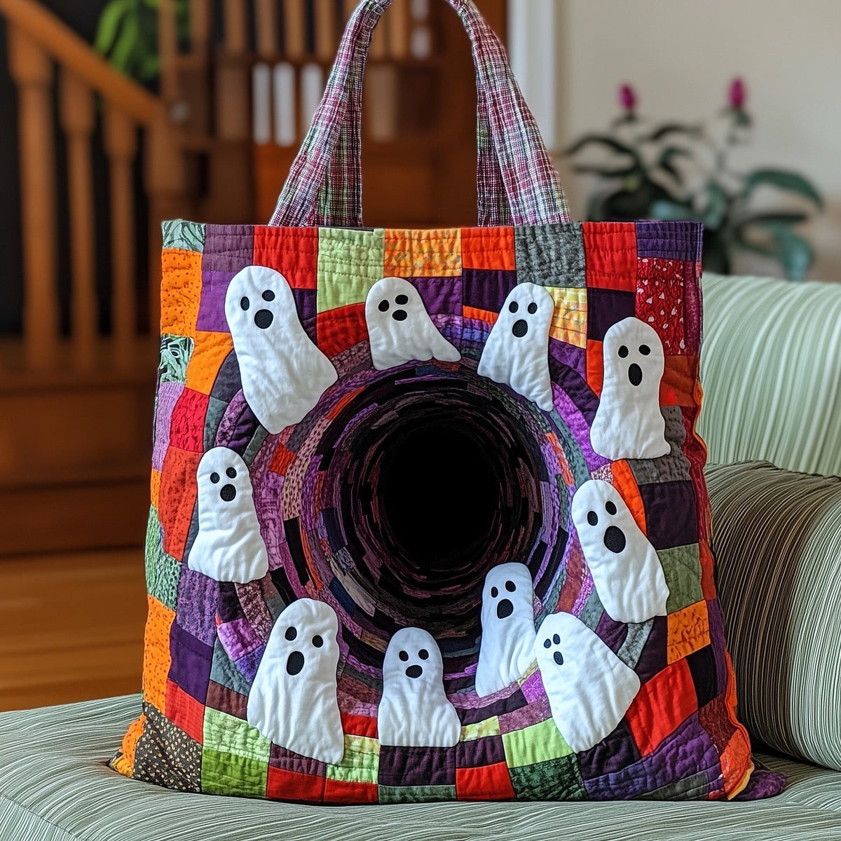 Spooky Season Quilted Tote Bag printed tote bag