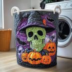 Spooky Skeleton Quilted Laundry Hamper printed laundry hamper