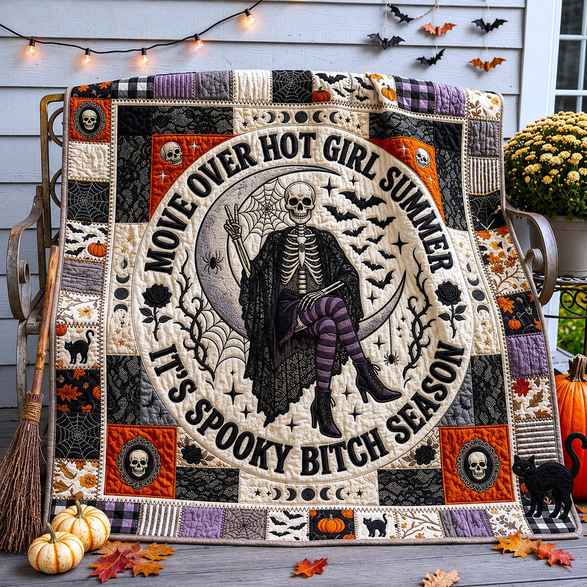 Spooky Summer Quilted Blanket printed blanket