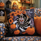 Spooky Swirl Quilted Cushion Cover printed cushion cover