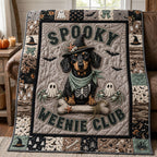 Spooky Weenie Club Quilted Blanket printed blanket