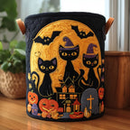 Spooky Whiskers Quilted Laundry Hamper printed laundry hamper